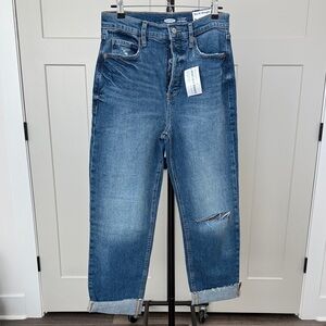 “OLD NAVY” Sky-Hi Straight Raw Hem Denim Jeans